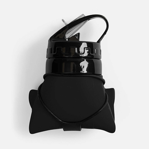 Складная бутылка для воды Langfossen, черная - рис 3.